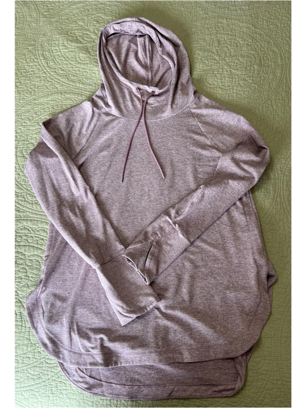 Athleta Dusty Lavender Heather Hoodie with Thumbholes